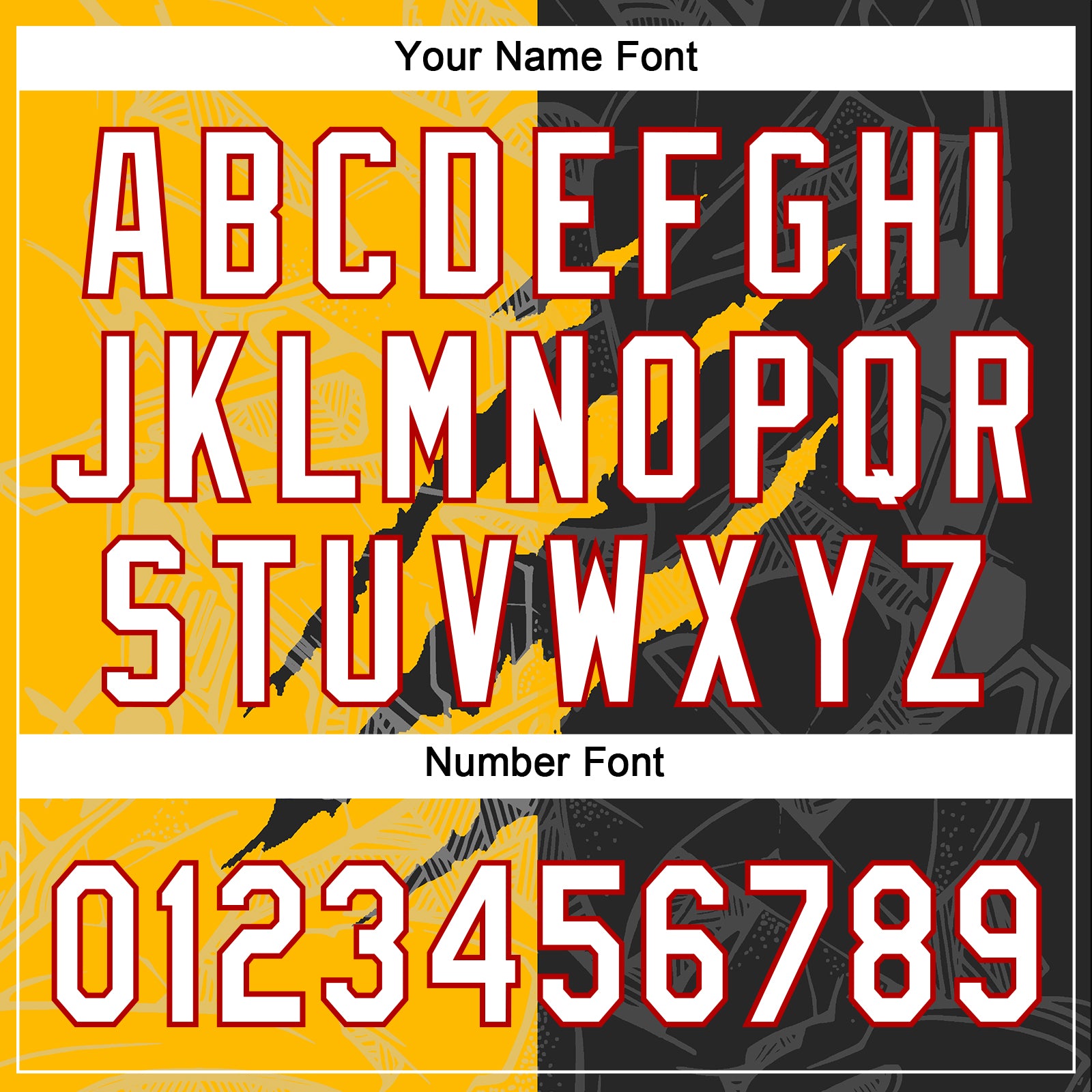 Custom Graffiti Pattern Black Gold-Red 3D Two-Button Unisex Softball Jersey