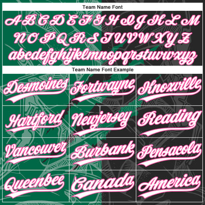 Custom Graffiti Pattern Black Kelly Green-Pink 3D Two-Button Unisex Softball Jersey