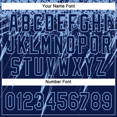 Custom Navy Light Blue 3D Pattern Abstract Sharp Shape Two-Button Unisex Softball Jersey