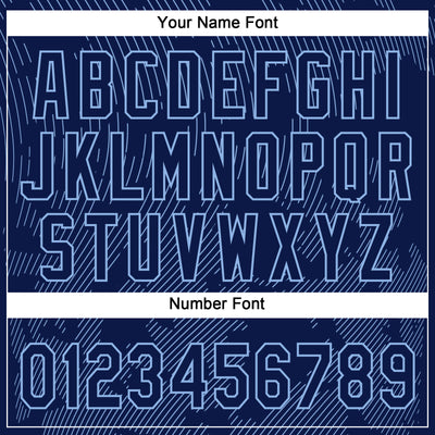 Custom Navy Light Blue 3D Pattern Curve Lines Two-Button Unisex Softball Jersey