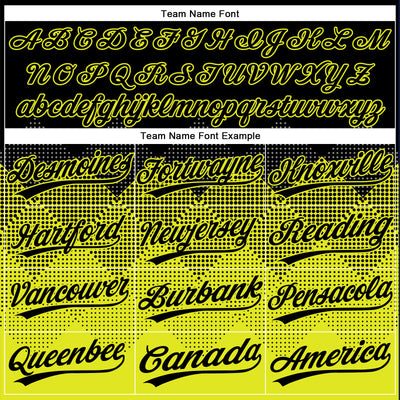 Custom Black Neon Yellow 3D Pattern Gradient Square Shapes Two-Button Unisex Softball Jersey