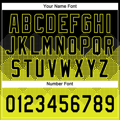 Custom Black Neon Yellow 3D Pattern Gradient Square Shapes Two-Button Unisex Softball Jersey