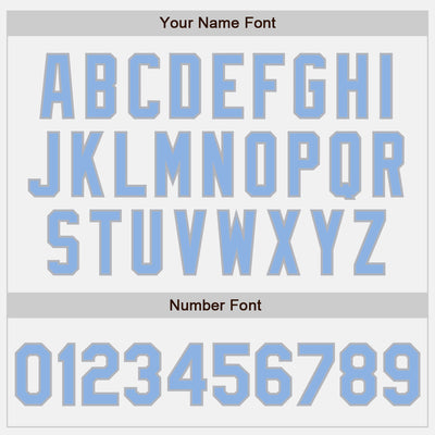 Custom White Navy Pinstripe Light Blue-Gray Two-Button Unisex Softball Jersey