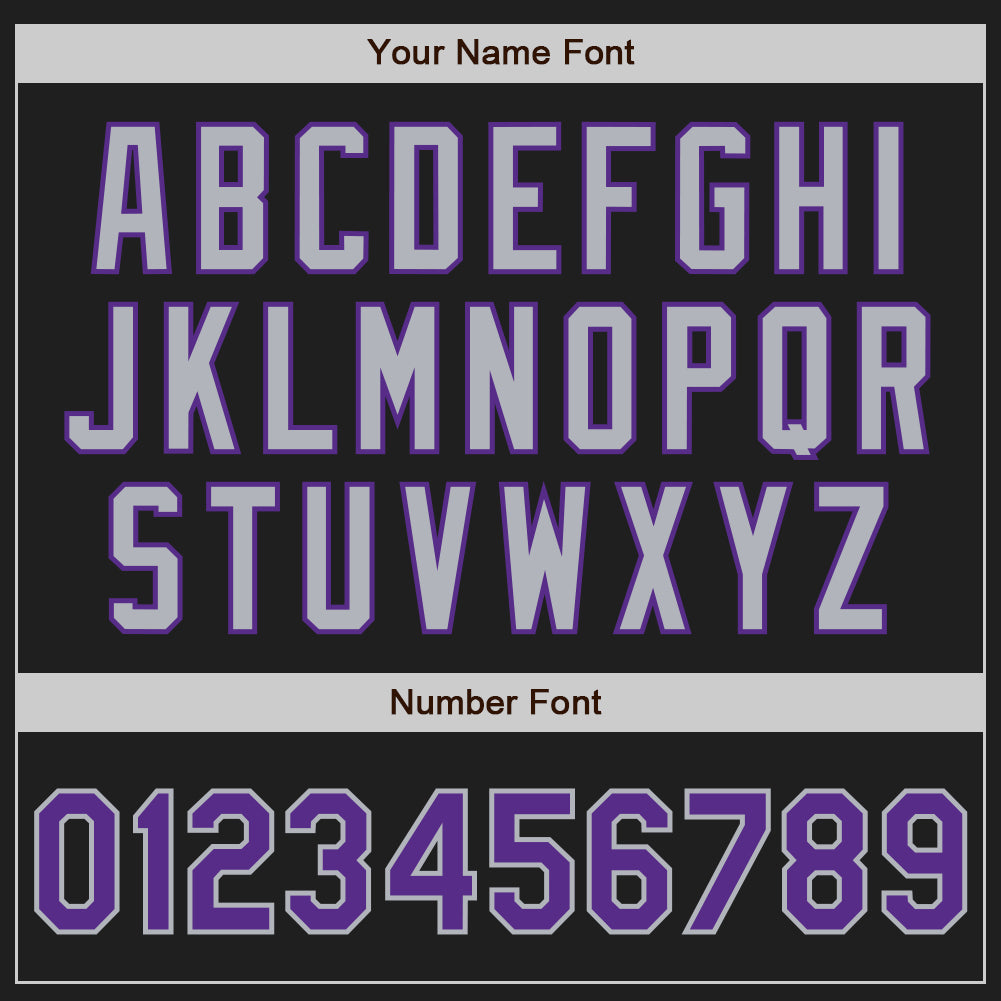 Custom Black Purple Pinstripe Gray Two-Button Unisex Softball Jersey