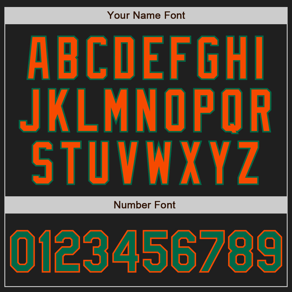 Custom Black Kelly Green Pinstripe Orange Two-Button Unisex Softball Jersey