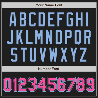 Custom Black Light Blue Pinstripe Pink Two-Button Unisex Softball Jersey