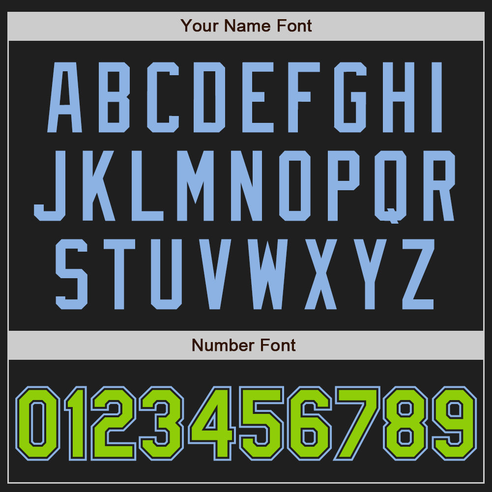 Custom Black Light Blue Pinstripe Neon Green Two-Button Unisex Softball Jersey