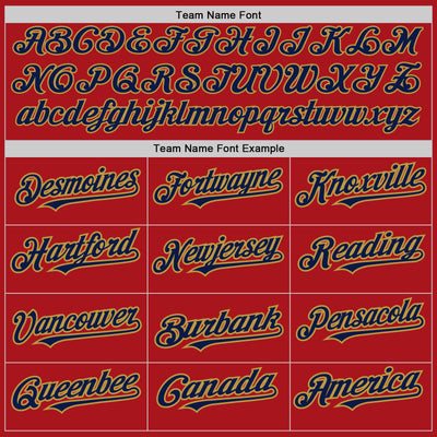 Custom Red Old Gold Pinstripe Navy Two-Button Unisex Softball Jersey