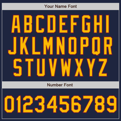 Custom Navy Crimson Pinstripe Gold Two-Button Unisex Softball Jersey