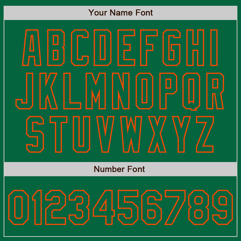 Custom Kelly Green Orange Pinstripe Orange Two-Button Unisex Softball Jersey