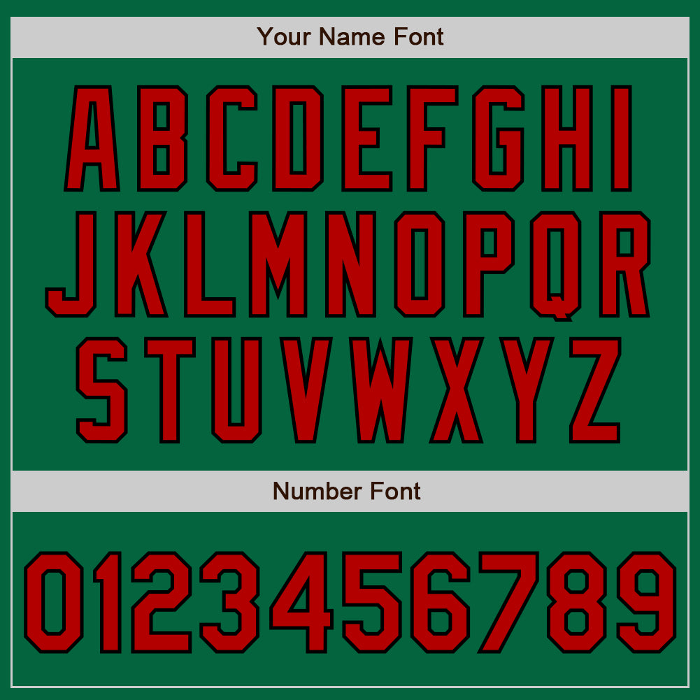 Custom Kelly Green Black Pinstripe Red Two-Button Unisex Softball Jersey