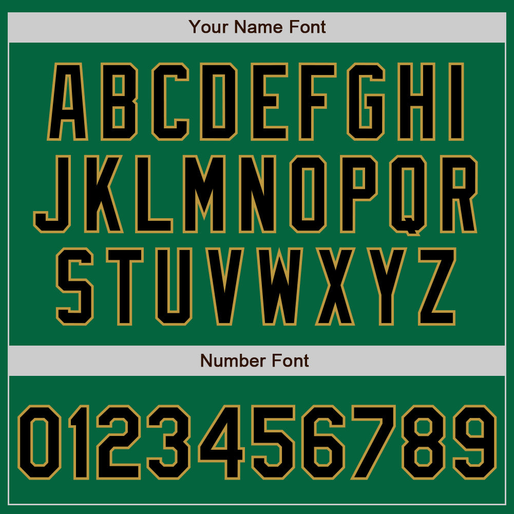 Custom Kelly Green Old Gold Pinstripe Black Two-Button Unisex Softball Jersey