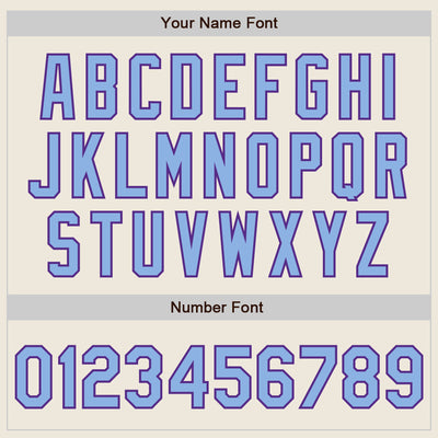 Custom Cream Purple Pinstripe Light Blue Two-Button Unisex Softball Jersey