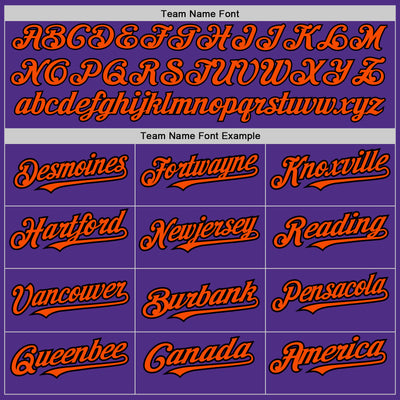 Custom Purple Black Pinstripe Orange Two-Button Unisex Softball Jersey
