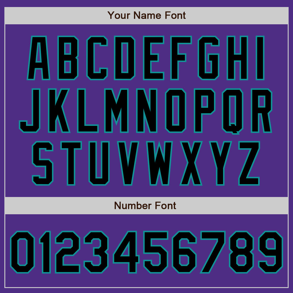 Custom Purple Black Pinstripe Teal Two-Button Unisex Softball Jersey