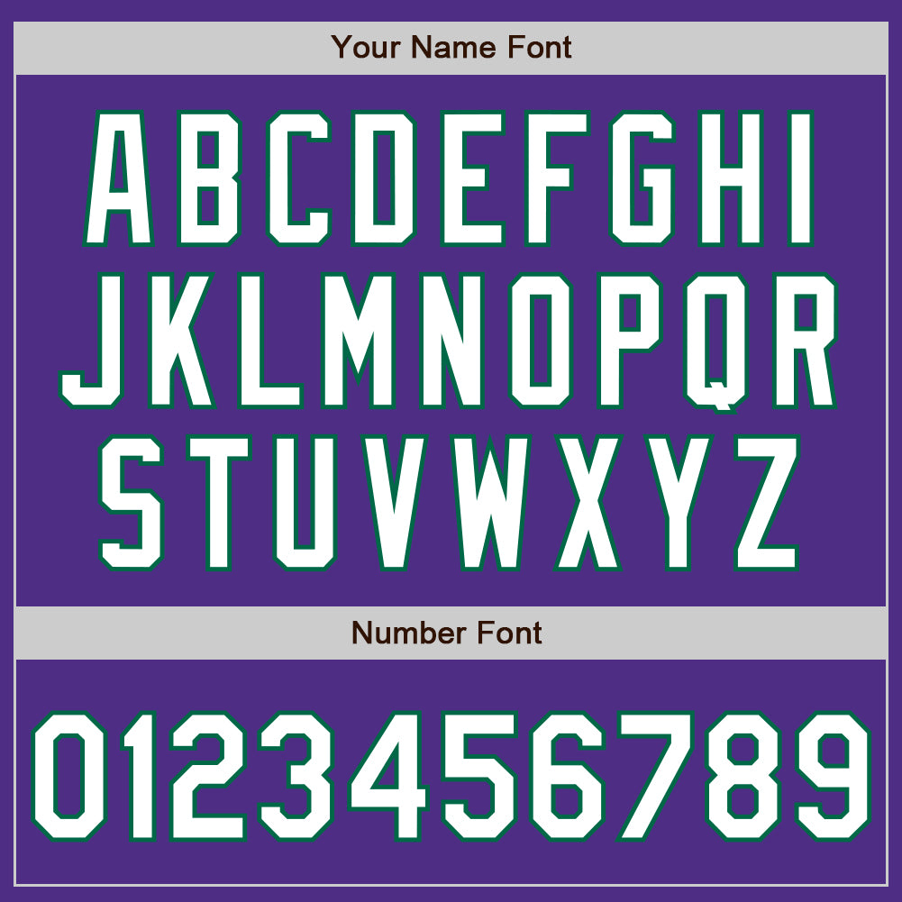 Custom Purple Kelly Green Pinstripe White Two-Button Unisex Softball Jersey