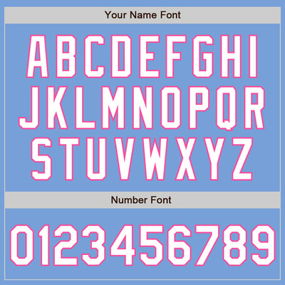 Custom Light Blue Pink Pinstripe White Two-Button Unisex Softball Jersey