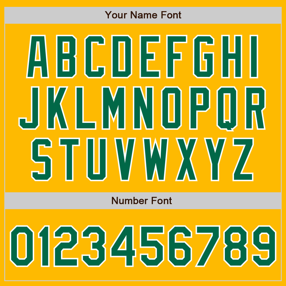 Custom Gold Kelly Green Pinstripe White Two-Button Unisex Softball Jersey