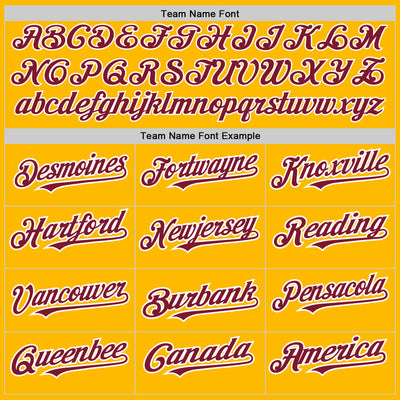 Custom Gold Crimson Pinstripe White Two-Button Unisex Softball Jersey