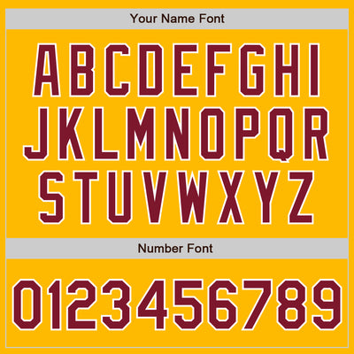 Custom Gold Crimson Pinstripe White Two-Button Unisex Softball Jersey