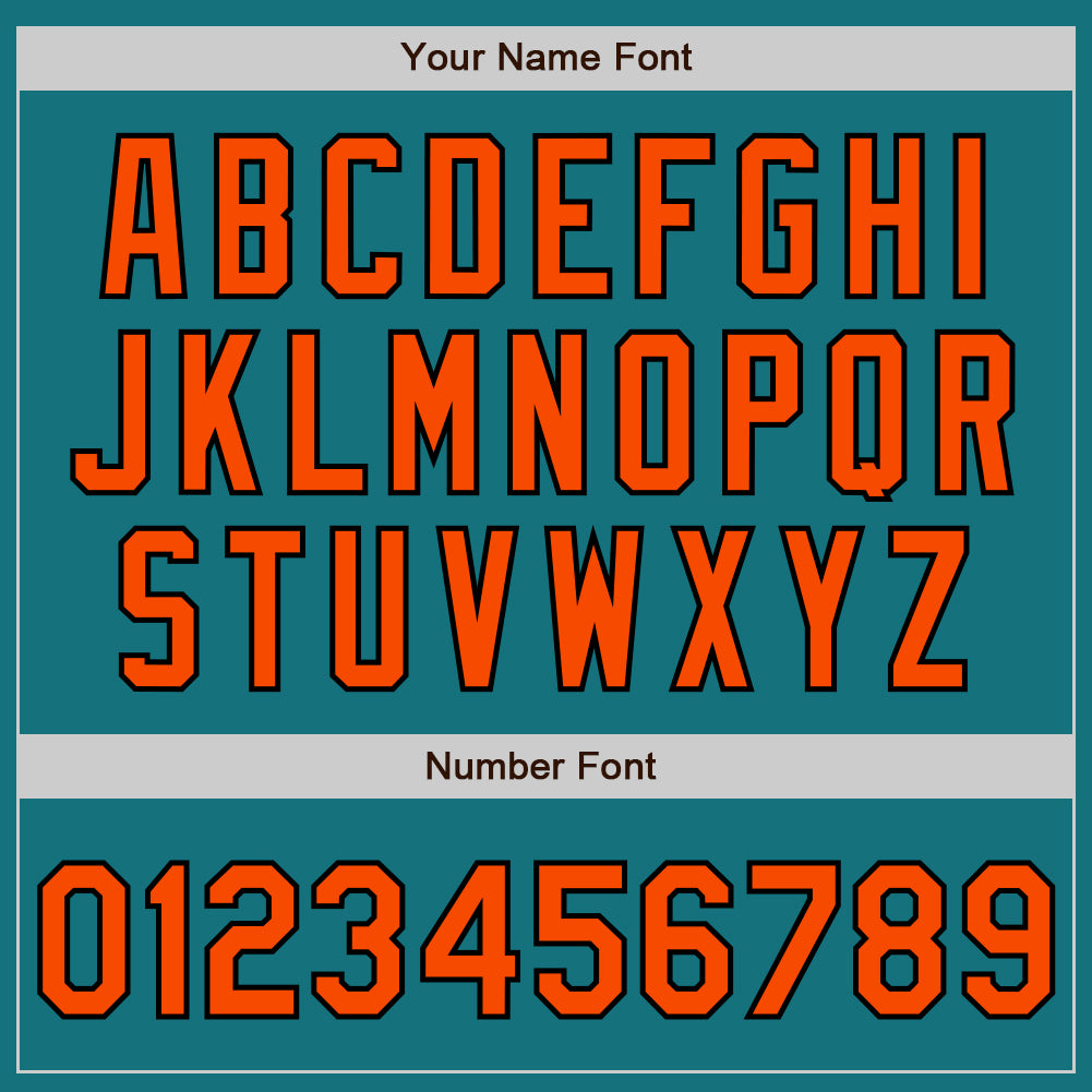 Custom Teal Black Pinstripe Orange Two-Button Unisex Softball Jersey