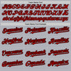 Custom Gray Black Pinstripe Red Two-Button Unisex Softball Jersey