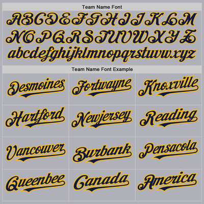 Custom Gray Navy Pinstripe Gold Two-Button Unisex Softball Jersey