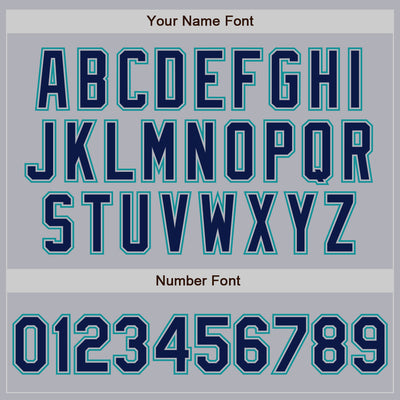 Custom Gray Navy Pinstripe Teal Two-Button Unisex Softball Jersey