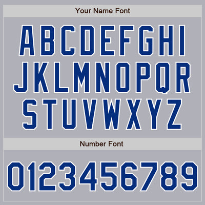 Custom Gray Royal Pinstripe White Two-Button Unisex Softball Jersey