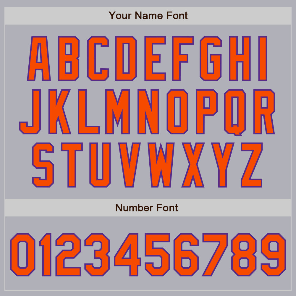 Custom Gray Purple Pinstripe Orange Two-Button Unisex Softball Jersey