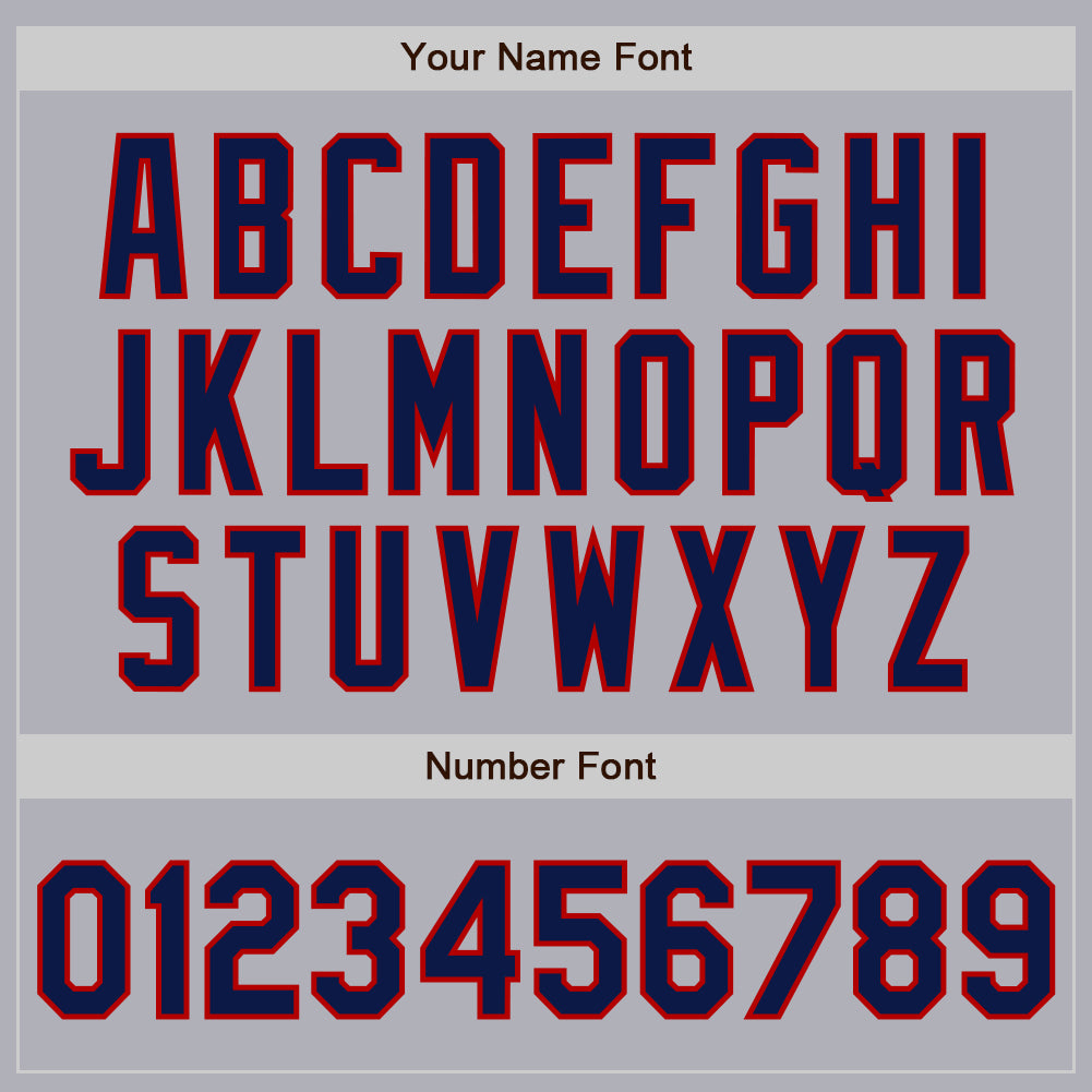 Custom Gray Red Pinstripe Navy Two-Button Unisex Softball Jersey