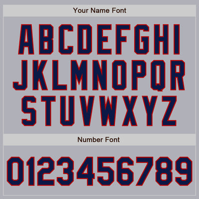 Custom Gray Red Pinstripe Navy Two-Button Unisex Softball Jersey