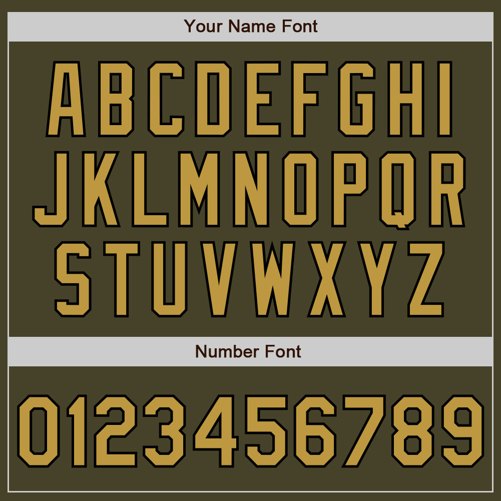 Custom Olive Black Pinstripe Old Gold Salute To Service Two-Button Unisex Softball Jersey