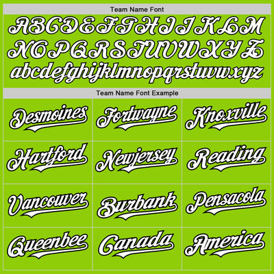 Custom Neon Green Black Pinstripe White Two-Button Unisex Softball Jersey