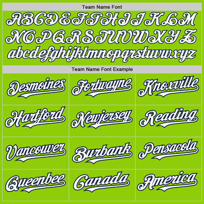 Custom Neon Green Navy Pinstripe White Two-Button Unisex Softball Jersey