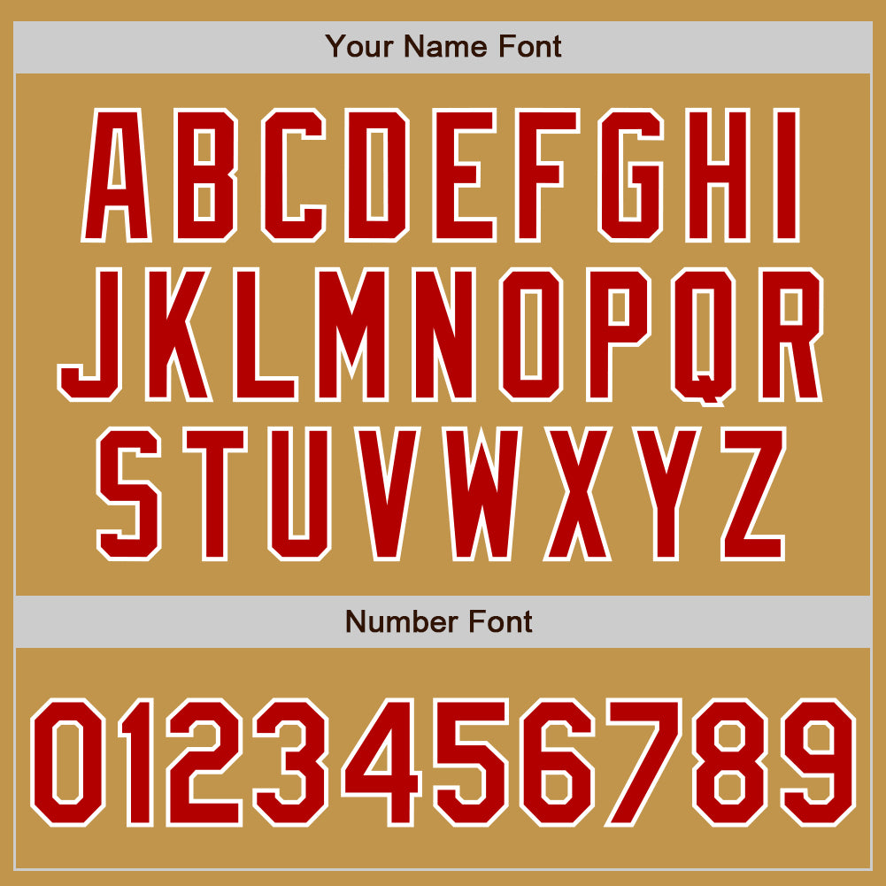 Custom Old Gold Red Pinstripe White Two-Button Unisex Softball Jersey