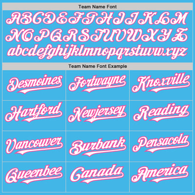 Custom Sky Blue Pink Pinstripe White Two-Button Unisex Softball Jersey