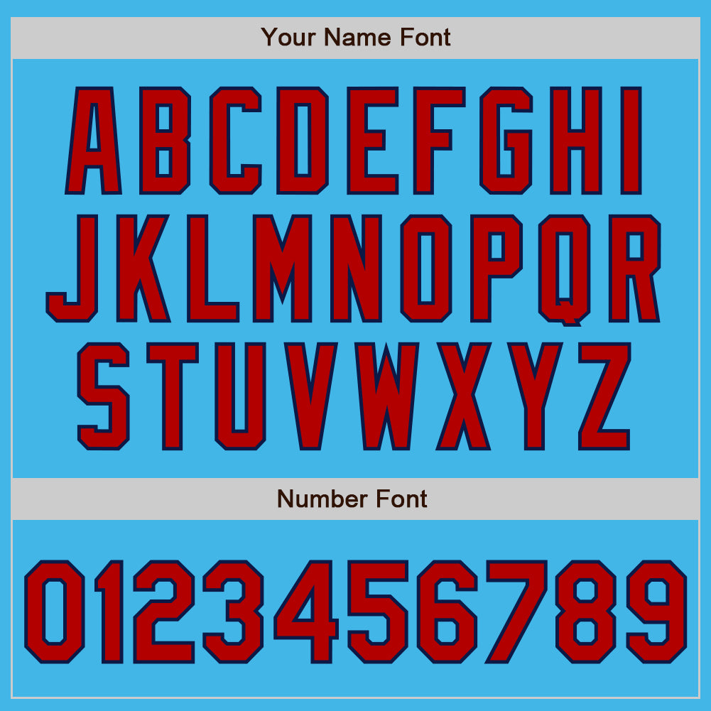 Custom Sky Blue Navy Pinstripe Red Two-Button Unisex Softball Jersey