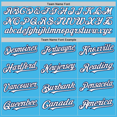 Custom Sky Blue Navy Pinstripe White Two-Button Unisex Softball Jersey