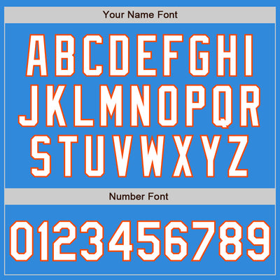 Custom Electric Blue Orange Pinstripe White Two-Button Unisex Softball Jersey