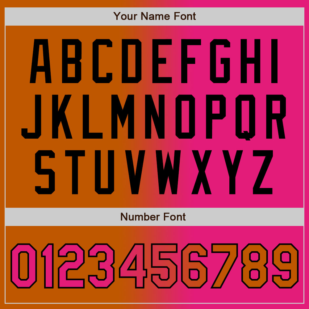 Custom Texas Orange Hot Pink-Black Gradient Fashion Two-Button Unisex Softball Jersey