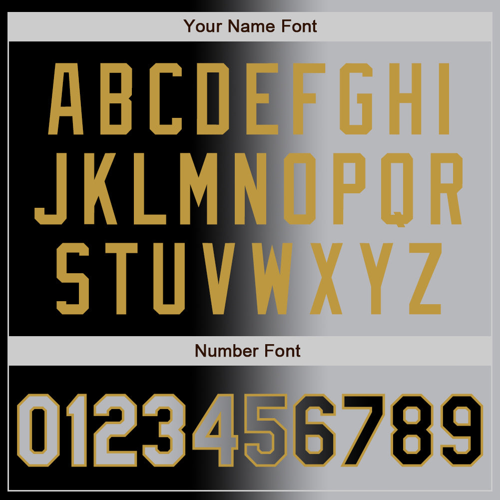 Custom Black Gray-Old Gold Gradient Fashion Two-Button Unisex Softball Jersey