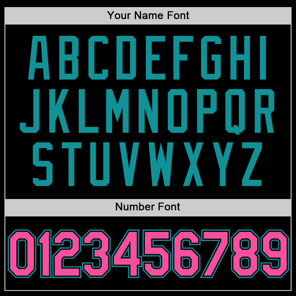 Custom Black Pink-Teal Two-Button Unisex Softball Jersey