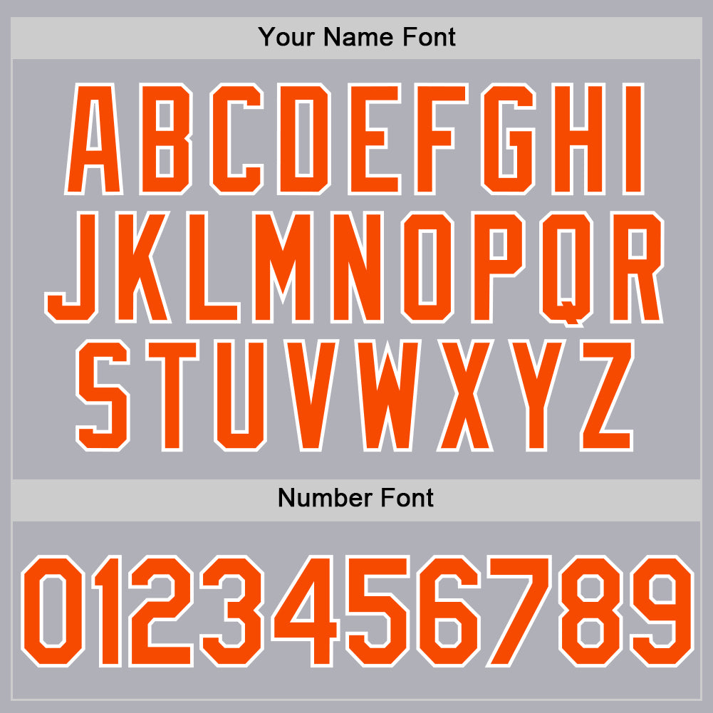 Custom Gray Orange-White Two-Button Unisex Softball Jersey