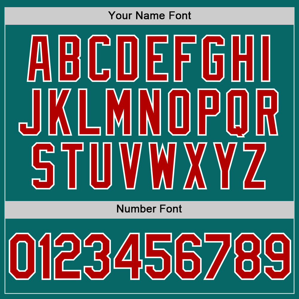 Custom Teal Red-White Two-Button Unisex Softball Jersey