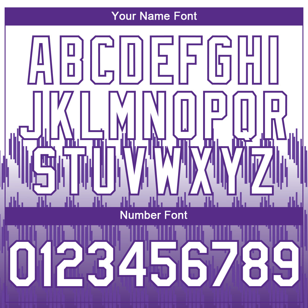 Custom White Purple 3D Pattern Lines Two-Button Unisex Softball Jersey