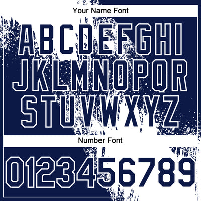 Custom White Navy 3D Pattern Abstract Brush Stroke Two-Button Unisex Softball Jersey