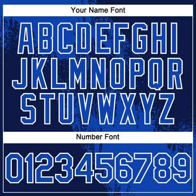 Custom Thunder Blue Navy-White 3D Pattern Abstract Brush Stroke Two-Button Unisex Softball Jersey