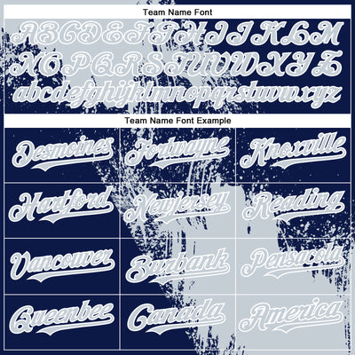 Custom Silver Navy-White 3D Pattern Abstract Brush Stroke Two-Button Unisex Softball Jersey