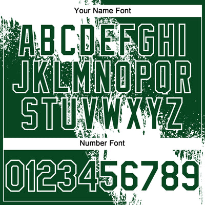 Custom White Green 3D Pattern Abstract Brush Stroke Two-Button Unisex Softball Jersey